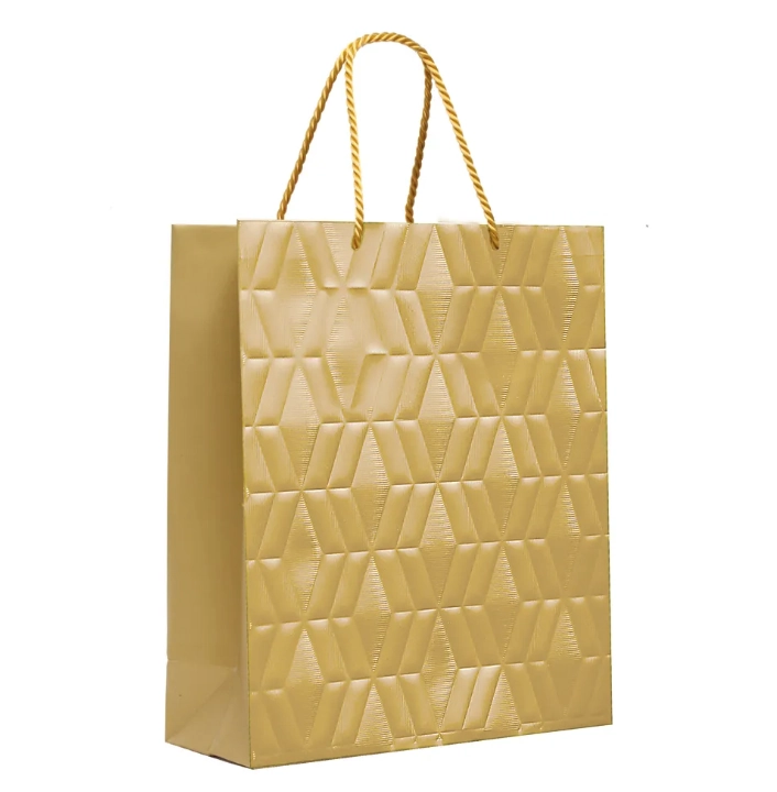 Sacola Lam G 34x38x15 Ouro C.relevo Cromus