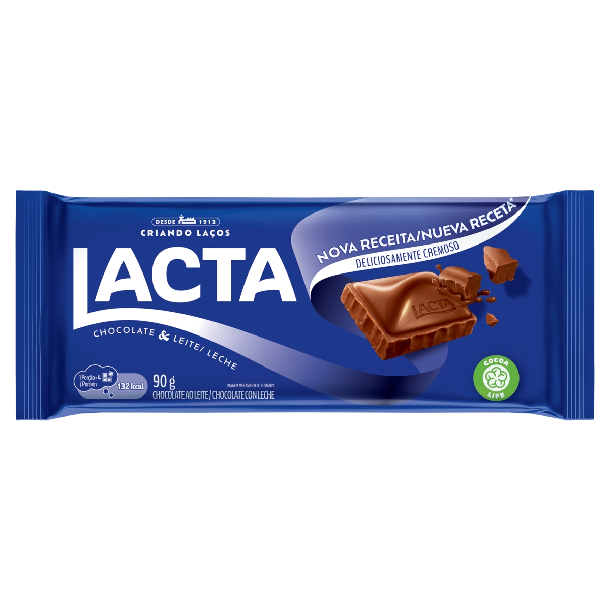 Choc Tablet 17x90g Lacta Ao Leite X4