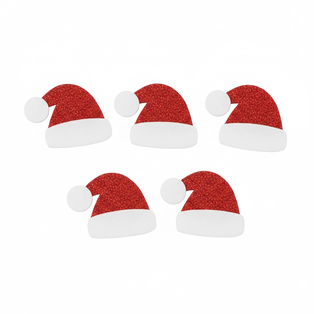 Aplique Glitter Natal Chapeu C/5un Piffer