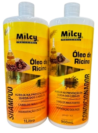 Kit Shampoo Condicionador óleo Rícino Milcy