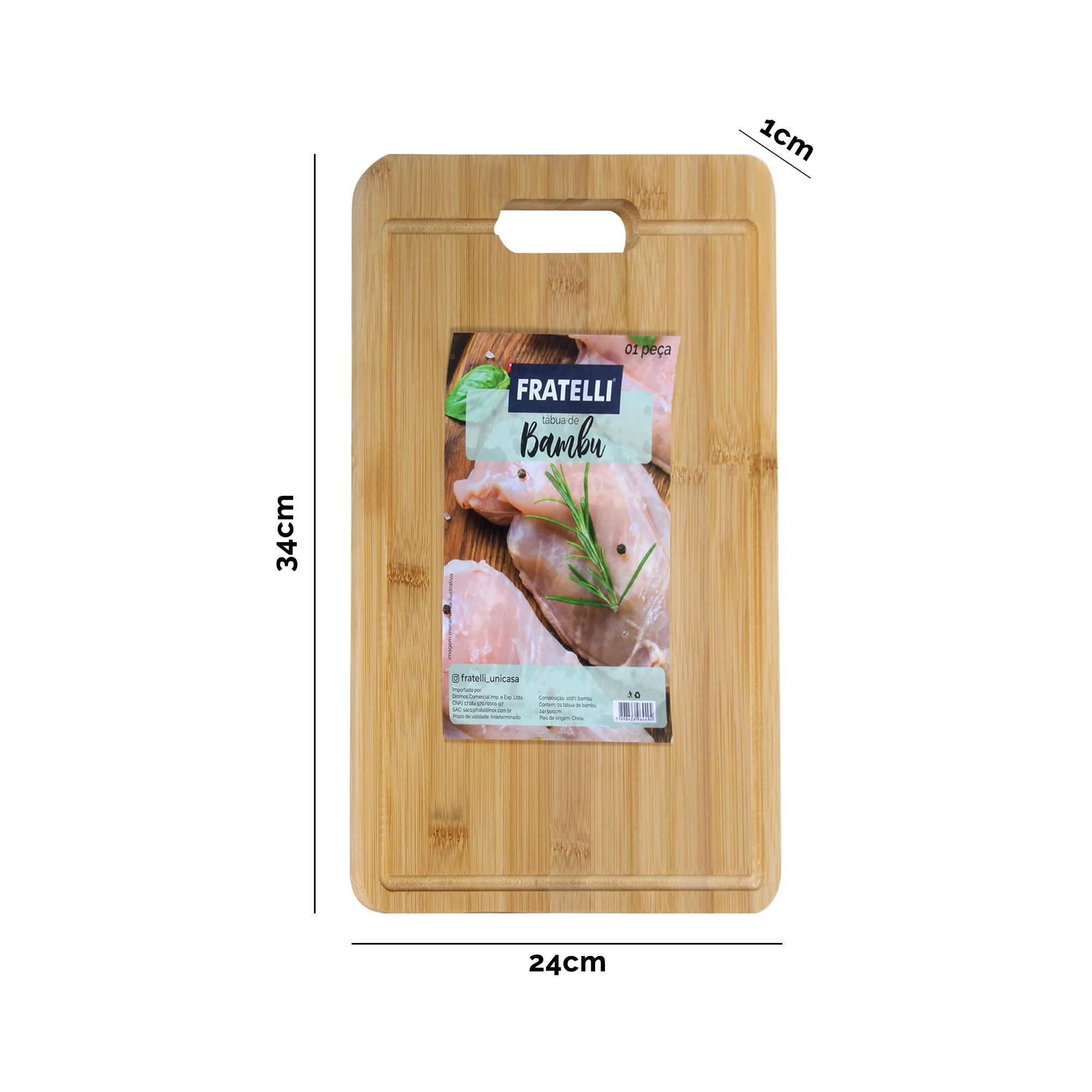 Tabua De Bambu 20x15x1cm Co05