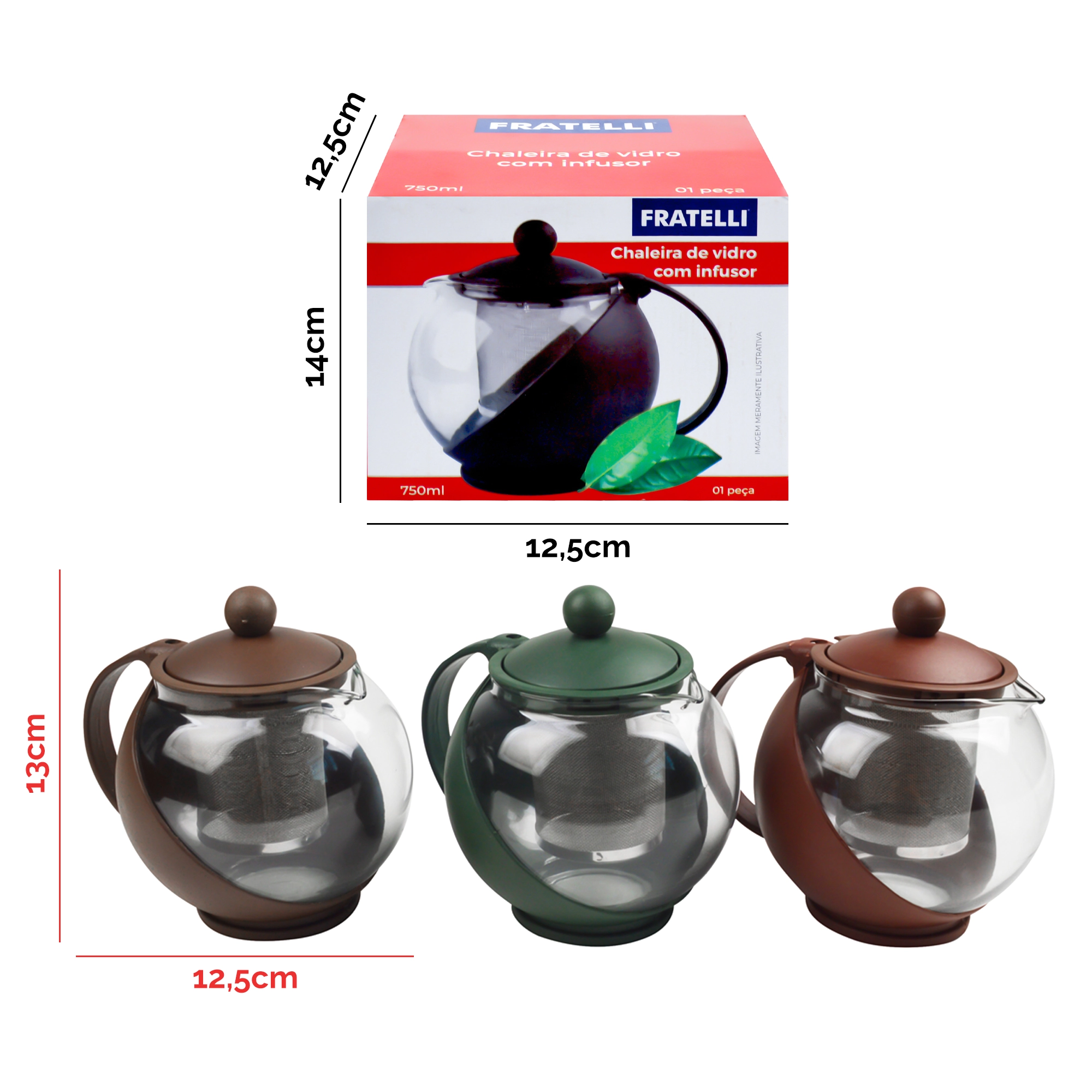 Chaleira Vidro 750ml C Difusor 641318