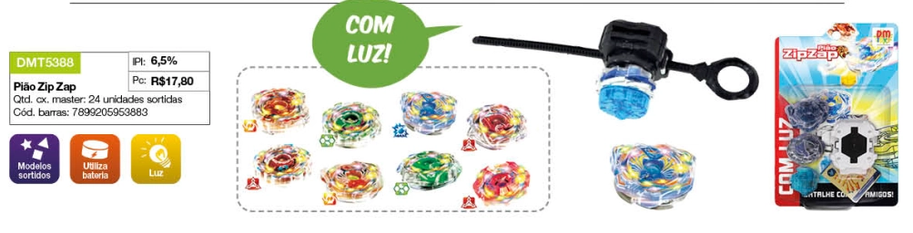 Piao Zip Zap C/luz Ref.dmt5388 Dm Brasil
