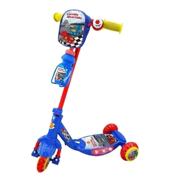 Patinete Divertida C/luz Som Garrafa Mochila Azul