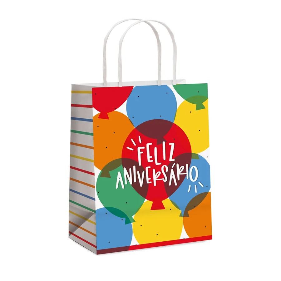 Sacola Papel Festivo G 32x26,5x13cm Un Cromus