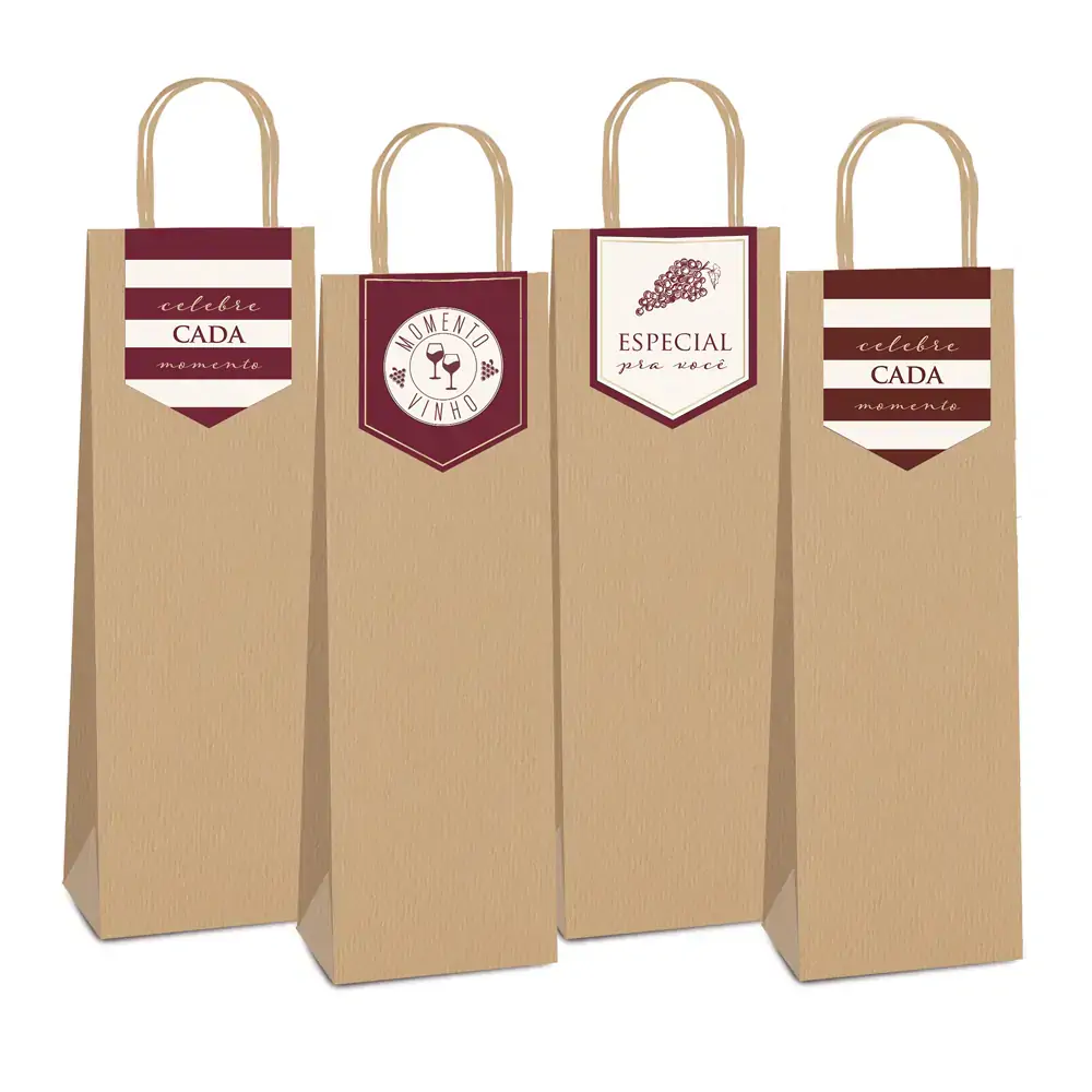 Sacola Kraft P/vinho Un