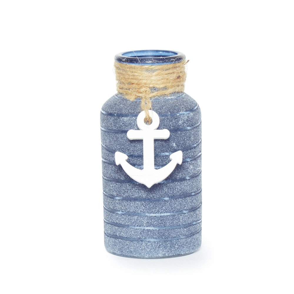 Vaso Em Vidro Cromus C/ancora Aze/bra Tam G Coast