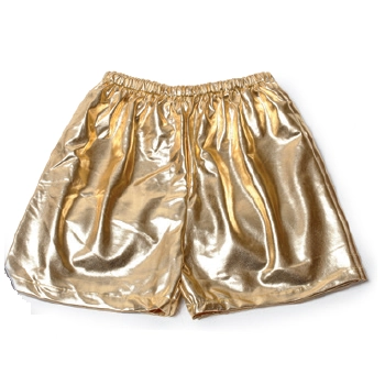 Short Tecido Adulto Dourado Cromus