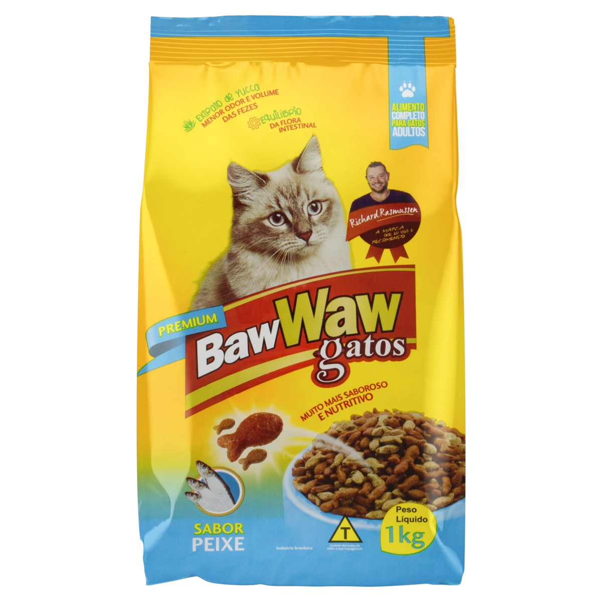 Alimento Para Gatos Adultos Peixe Baw Waw Pacote 1kg