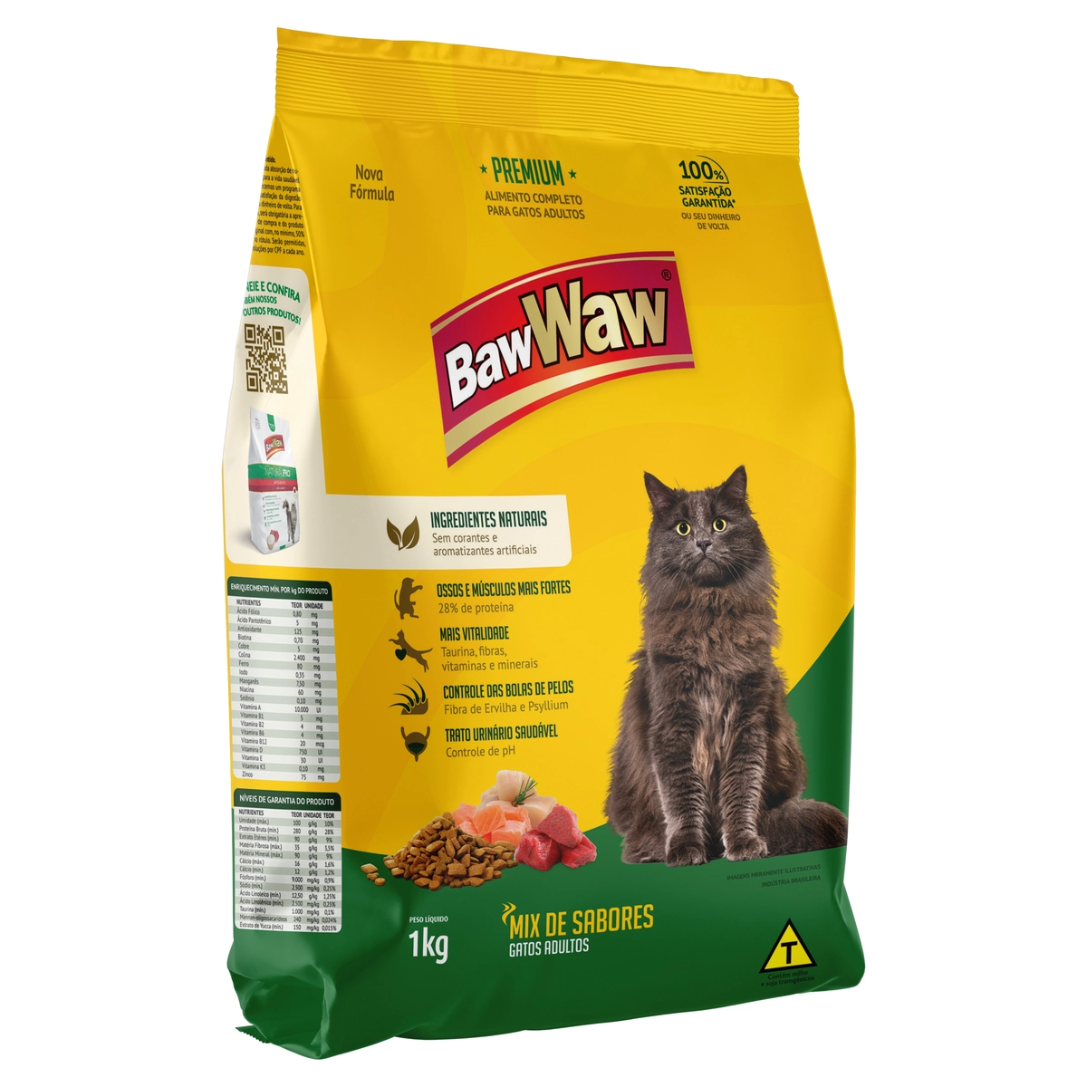 Alimento Para Gatos Adultos Mix Baw Waw Pacote 1kg