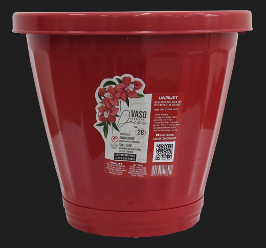 Vaso N28 C Prato Pp Vermelho 0842