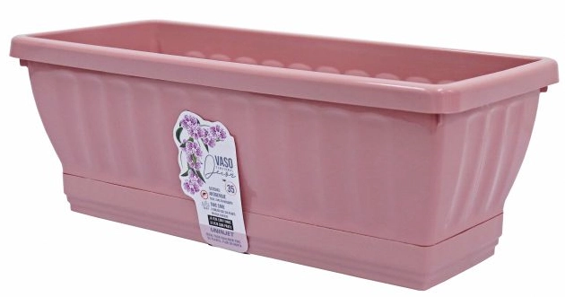 Vaso Jardin N.35 C/prato Pp Rosa
