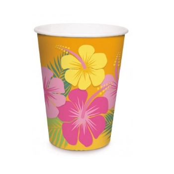 Copo Papel Festa Havaiana 240ml C/08 Cromus