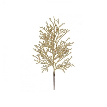 Galho Folhas Glitter Ouro 45cm Cromus