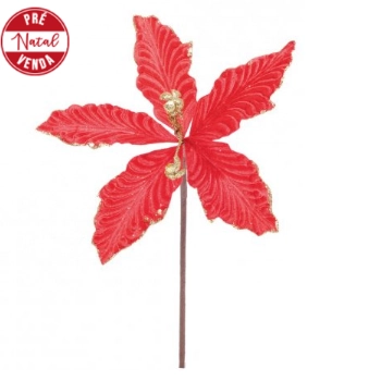 Flor Cabo Medio Poinsetia Verm/our 30cm Re.1025015