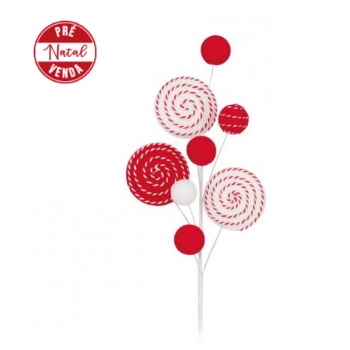 Pick Bolinhas Verm/bco 34cm Ref.1020008 Cromus