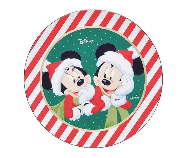 Sousplat Cromus Mickey E Minie Noel Vrm/vde 33cm