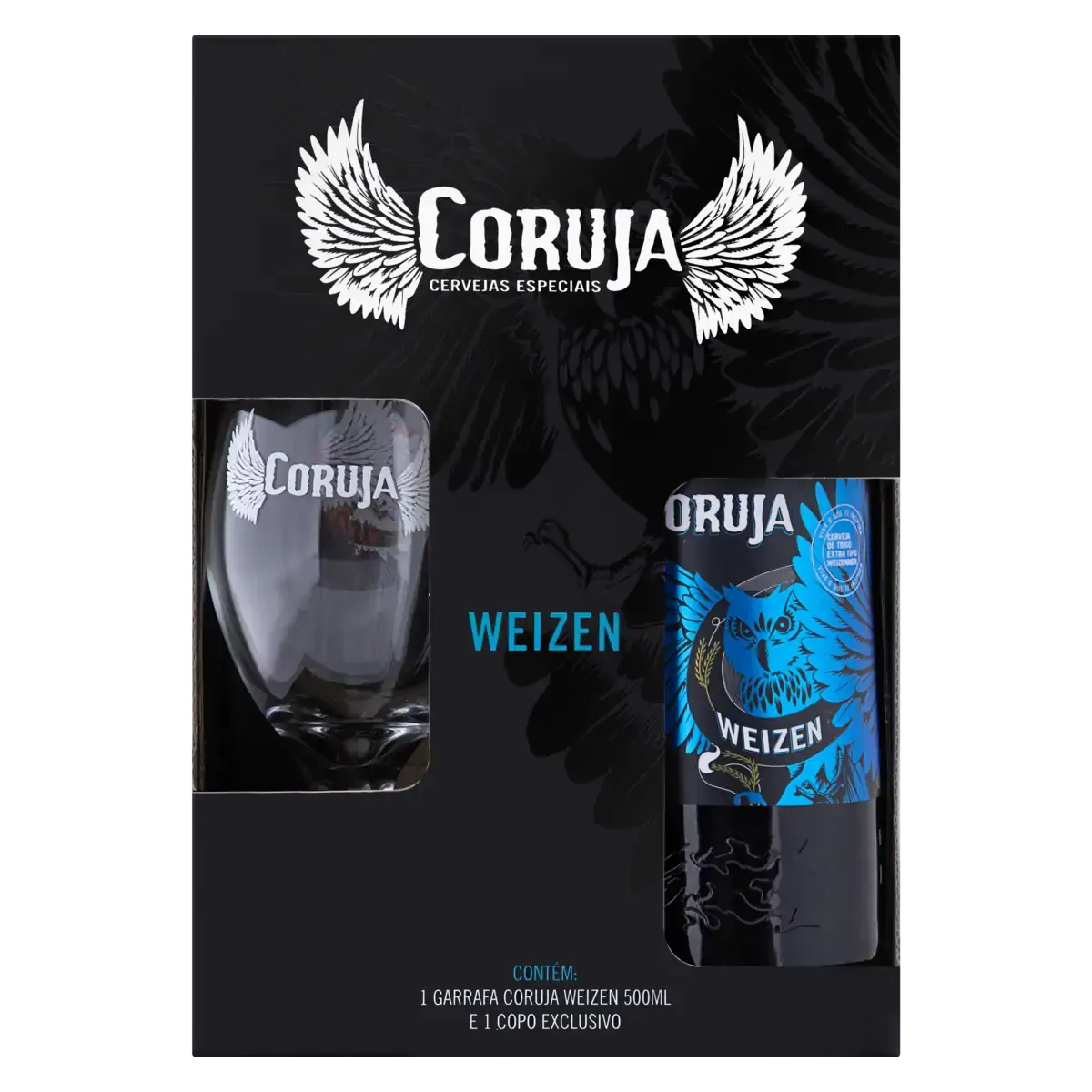Kit Copo Cerveja Weizen Coruja 500ml