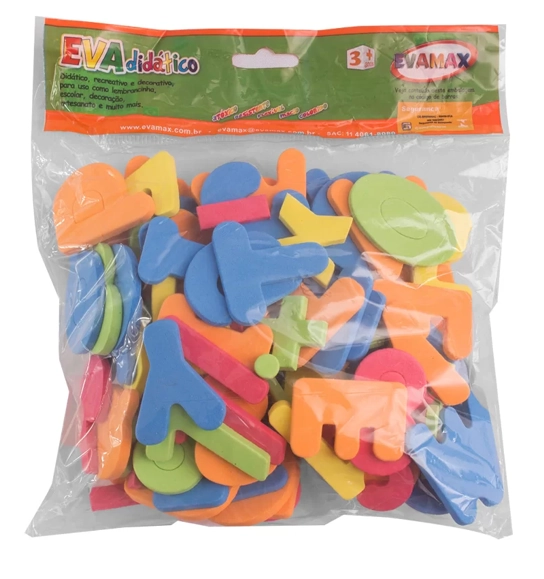 Eva Didatico Abc Vogais Md 5mm 3cm Bt 93pcs 5200 Evamax