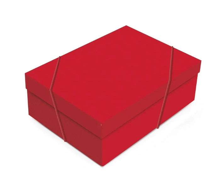 Caixa Ret C/tampa Charming Vermelho P 24x18x8cm Cromus