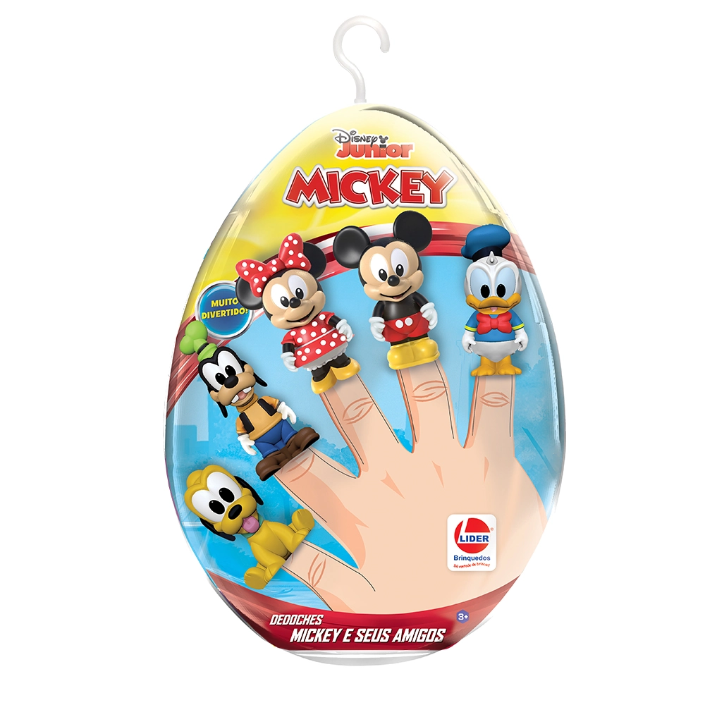 Boneco No Ovo Dedoches Mickey E Seus Amigos Lãder