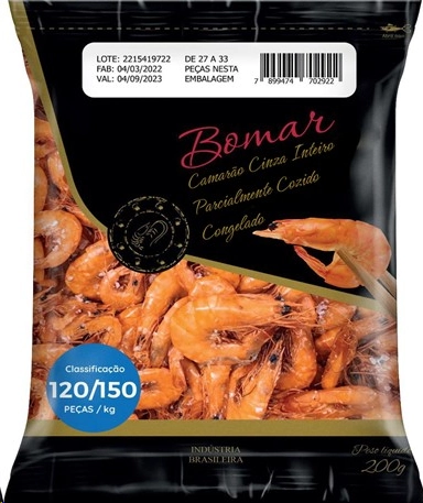 Camarao Coz Bomar 120/150 200g Cinza Int 3003762
