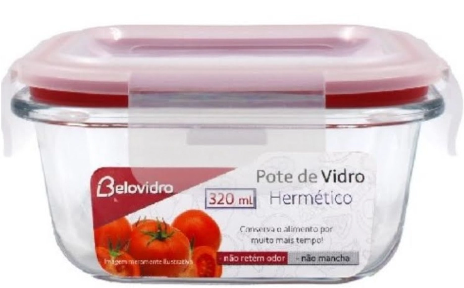 Pote De Vidro Quadrado 3