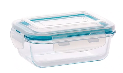 Pote Vidro Retangular Azul 640ml Bv5958 Duartes