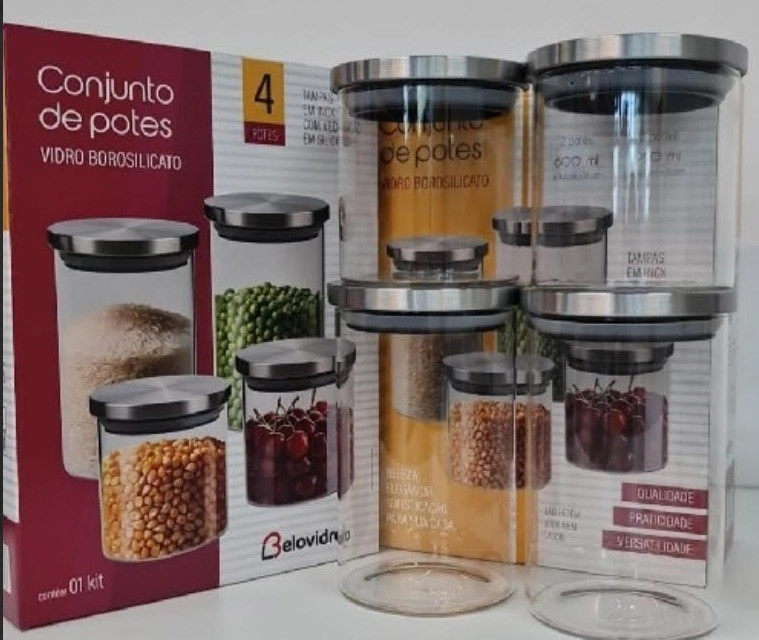 Vd Cj Pote Boro Tp Inox 4pcs 2x600ml 2x950ml