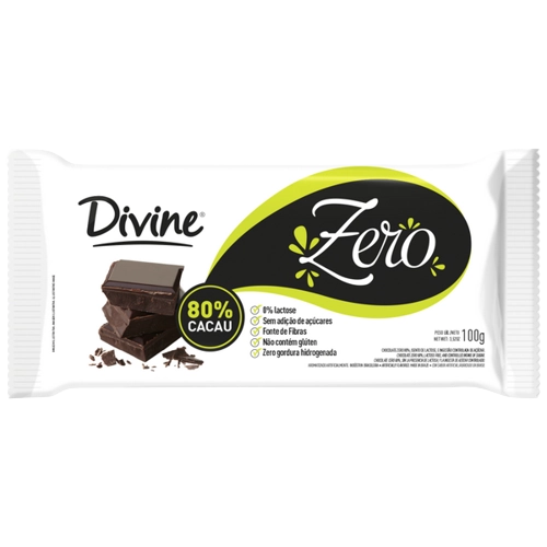 Choc Tab Zero 80 Cacau Divine 100g