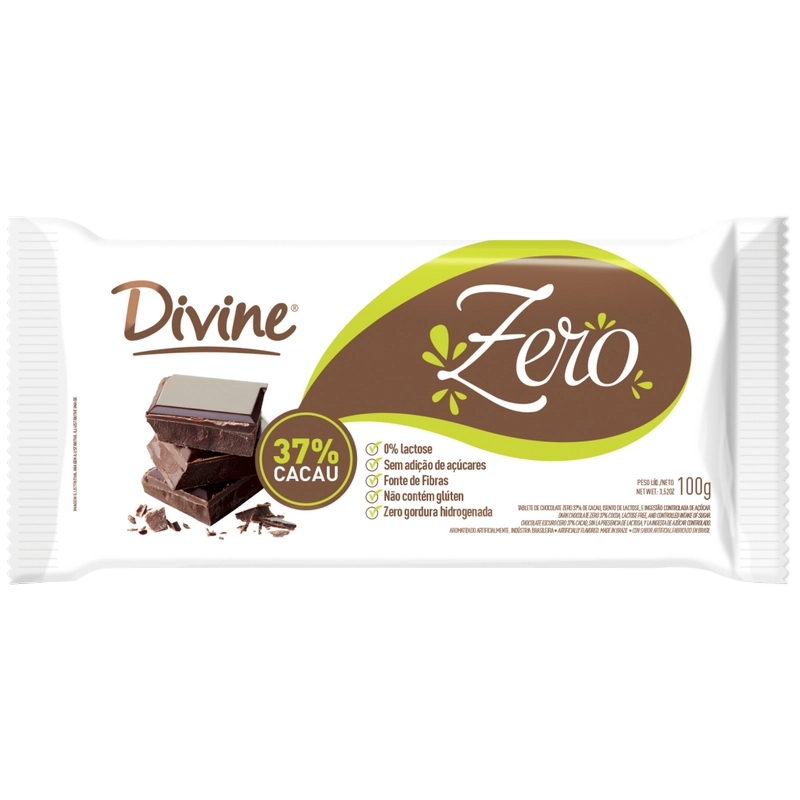 Divine Sabor Chocolate Ao Leite Com 10 Pacotes De 100g Cada