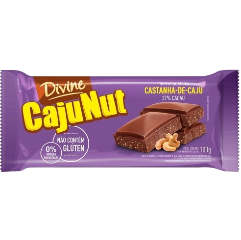 Chocolate Divine Cajunut 37 Cacau 100g