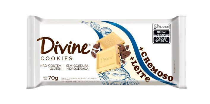 Barra Sabor Choc Branco C/cookies 70g Divine
