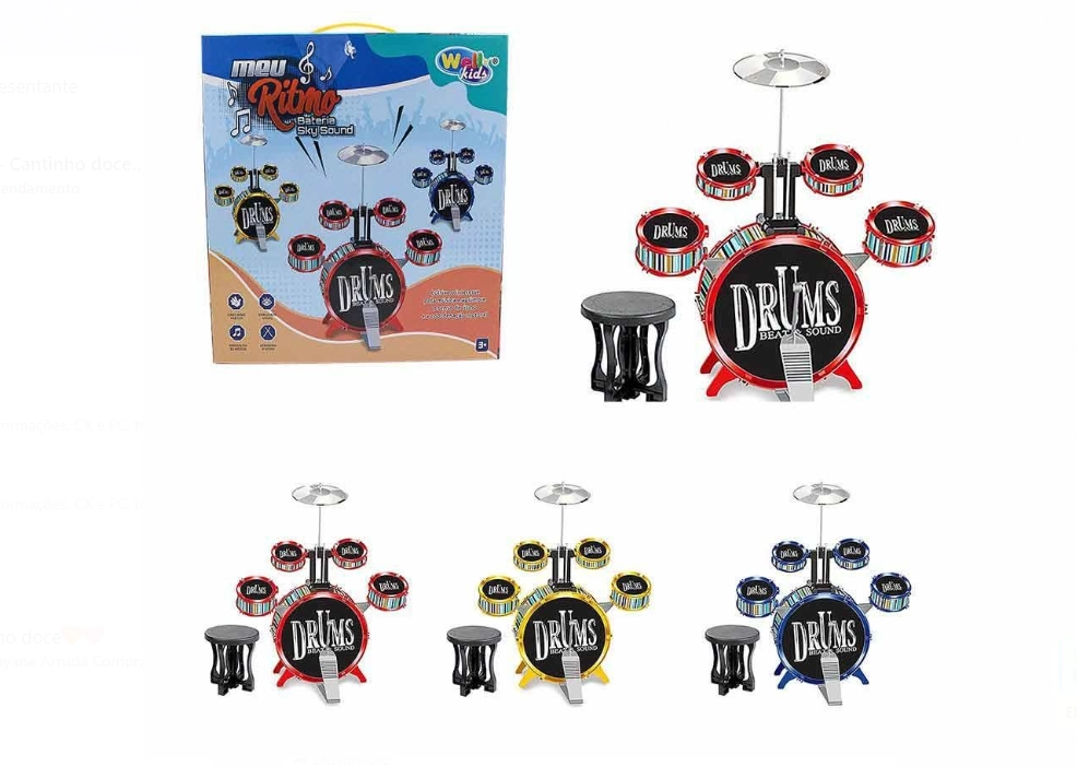 Bateria Musical Jazz Drum Sky Sound
