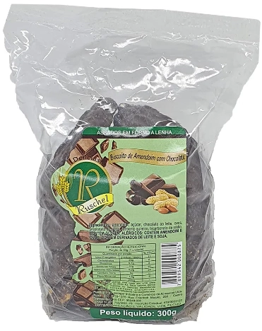 Biscoito De Amendoim Com Chocolate Ruschel Delicias 300g