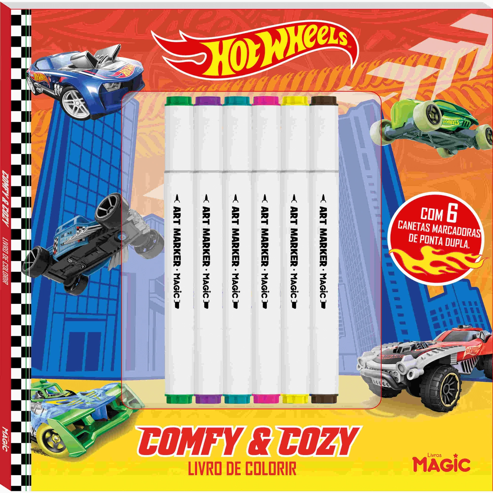 Livro Caneta Magic Kids Hot Wheels Comfy And Cozy Para Colorir