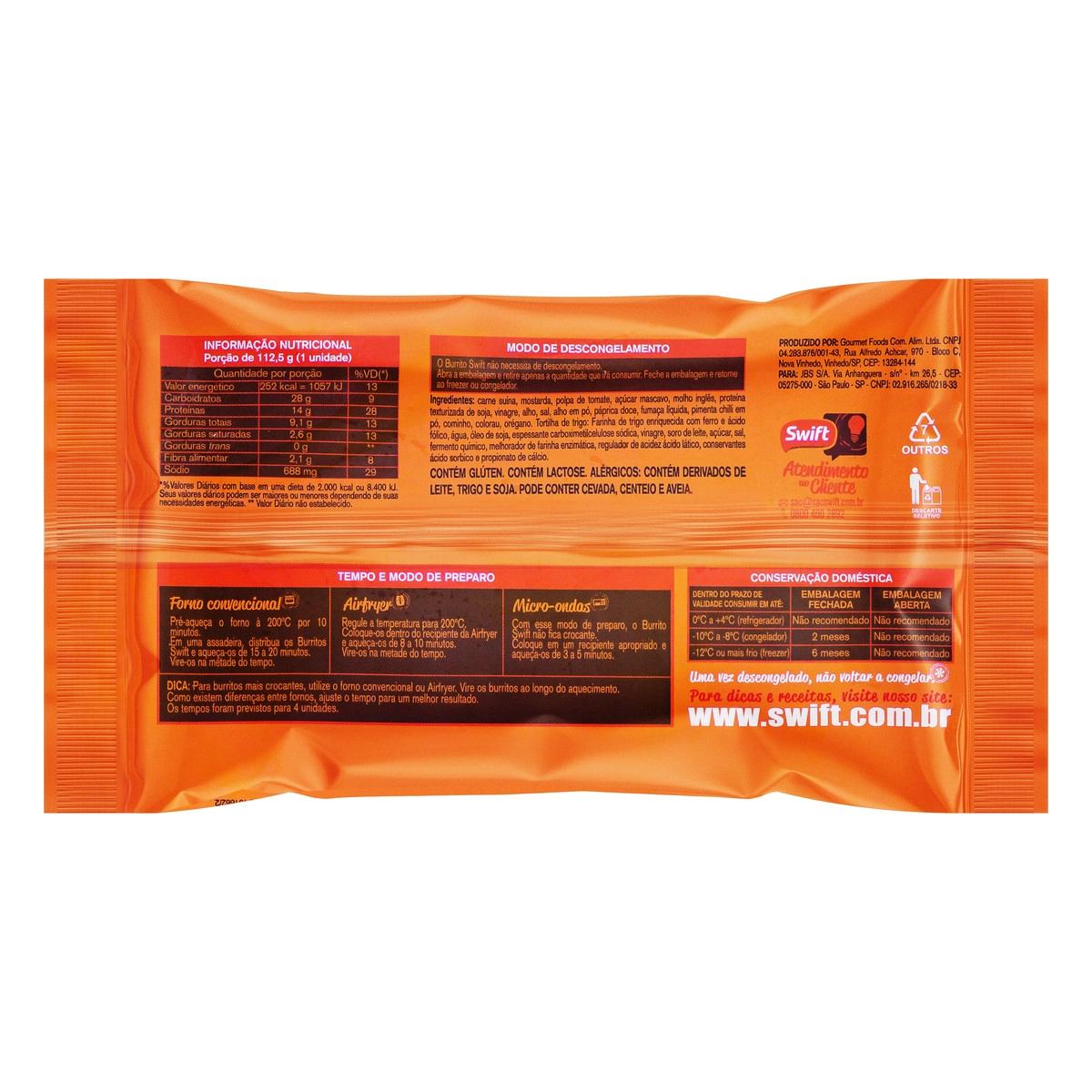 Burrito Swift Costelinha Bbq 450g