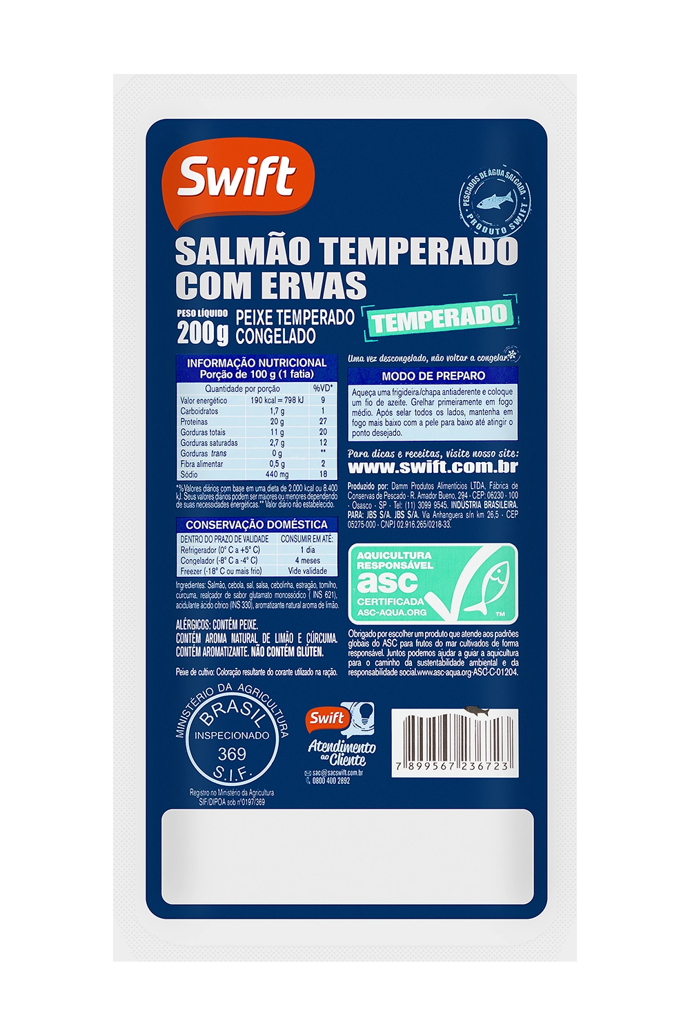 Salmao Swift Temp Limao Ervas 200g