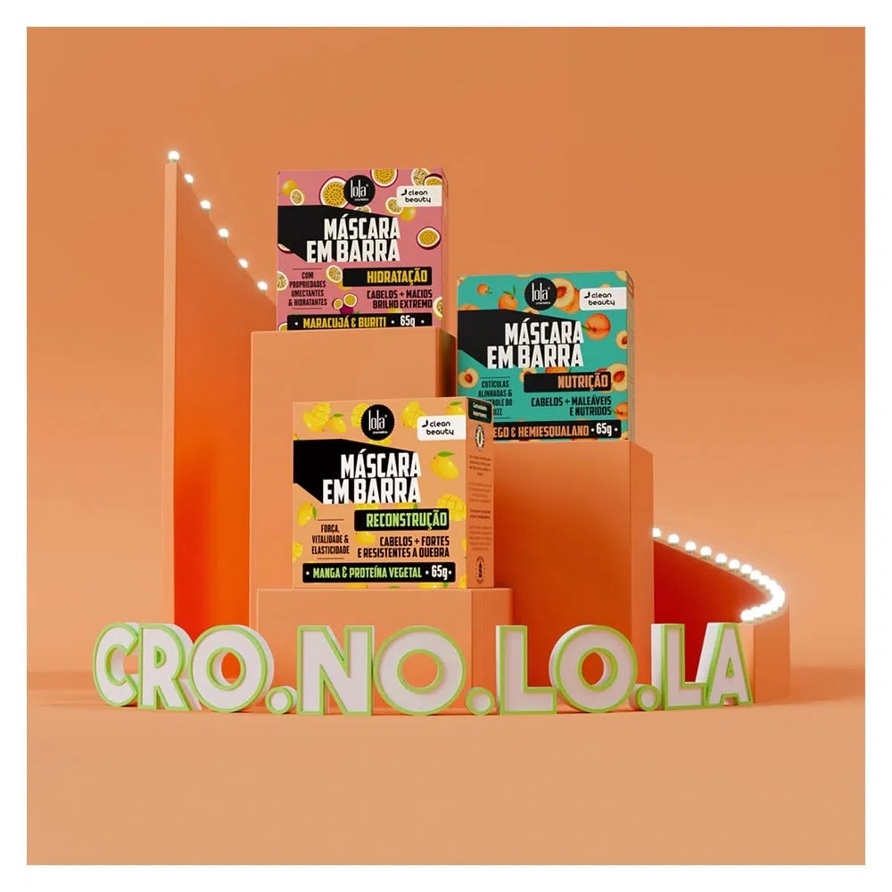 Máscara Barra Nutrição Pêssego Hemiesqualano Lola Cosmetics Caixa 65g