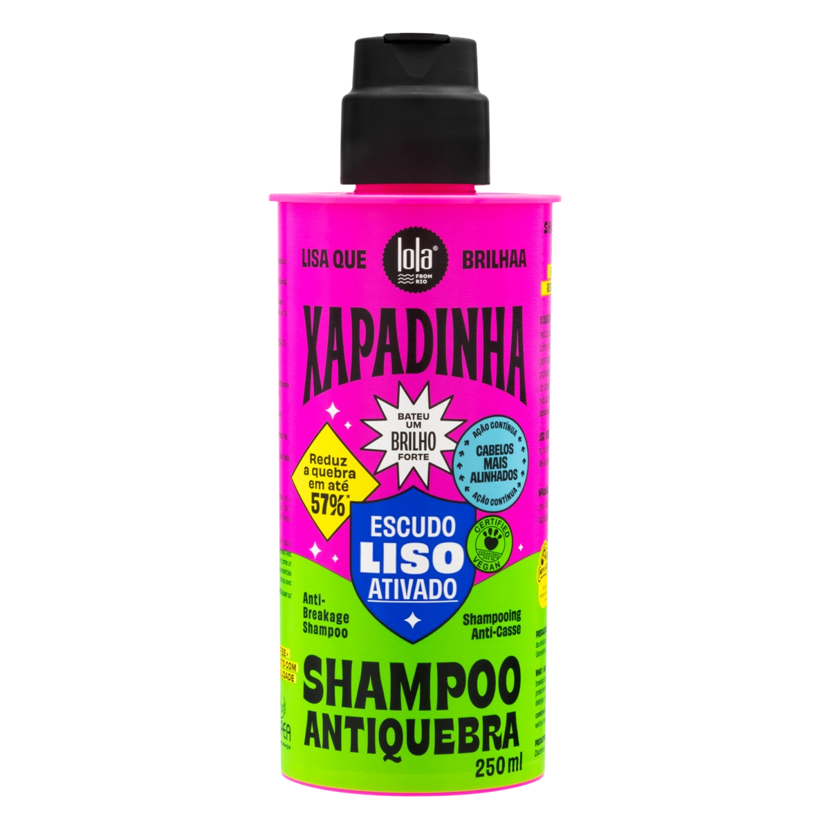 Shampoo Antiquebra Lola Cosmetics Xapadinha Frasco 250ml