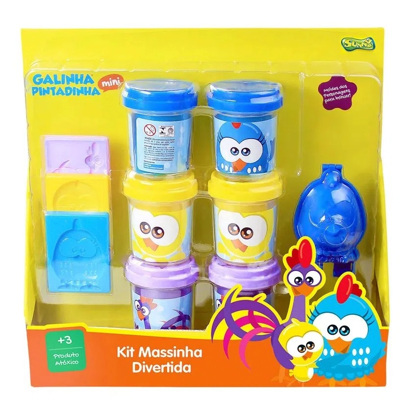 6 Potes Mini Galinha Pintadinha Ref 1518 Sunny