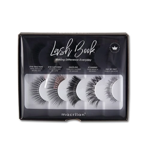 Macrilan Cilios Posticos Lash Book Eb101 Com 5 Pares X 5