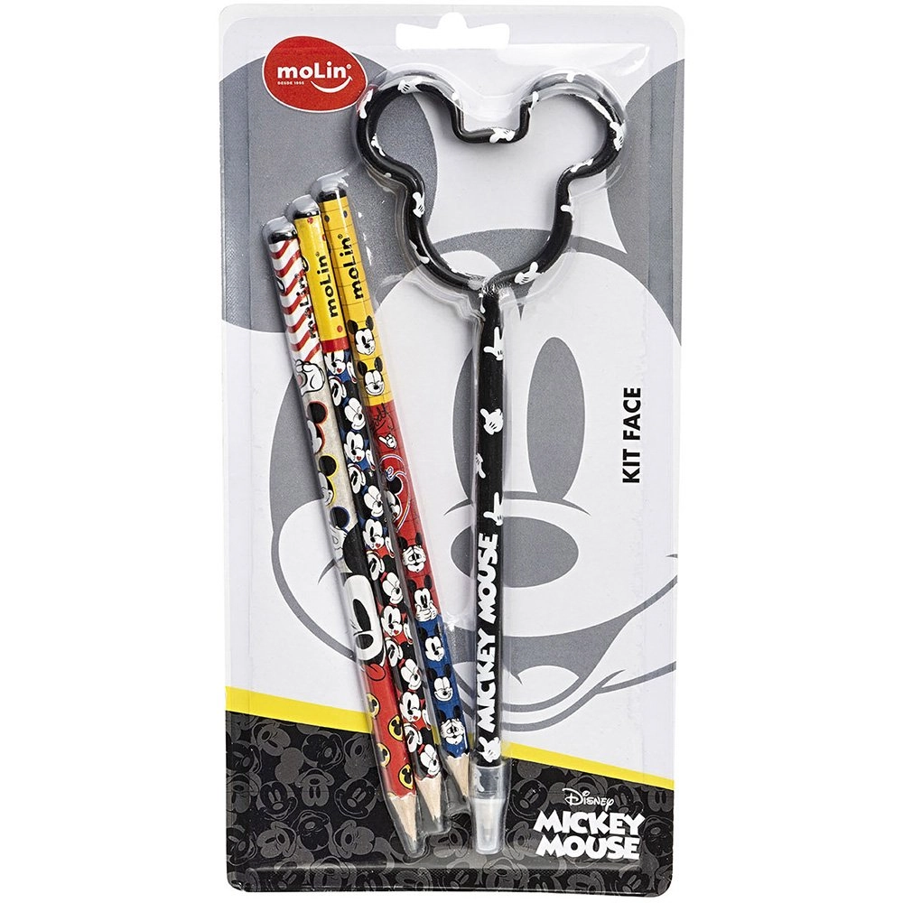 Lapis Preto N.2 Mickey Face Caneta Mickey Sortido 22627 Pt 4 Un