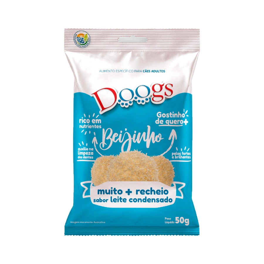 Petisco P/caes Doogs Beijinho Leite Condensado 50g