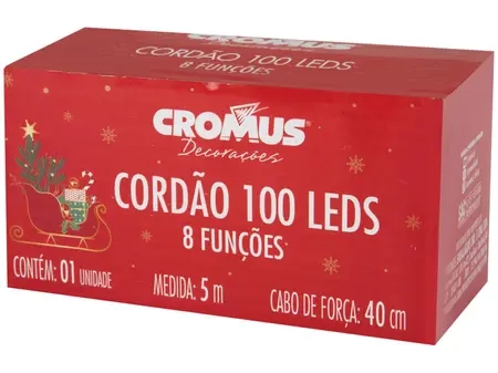 Pisca 100 Led Luz Clara Fixa Fio Verde 500cm