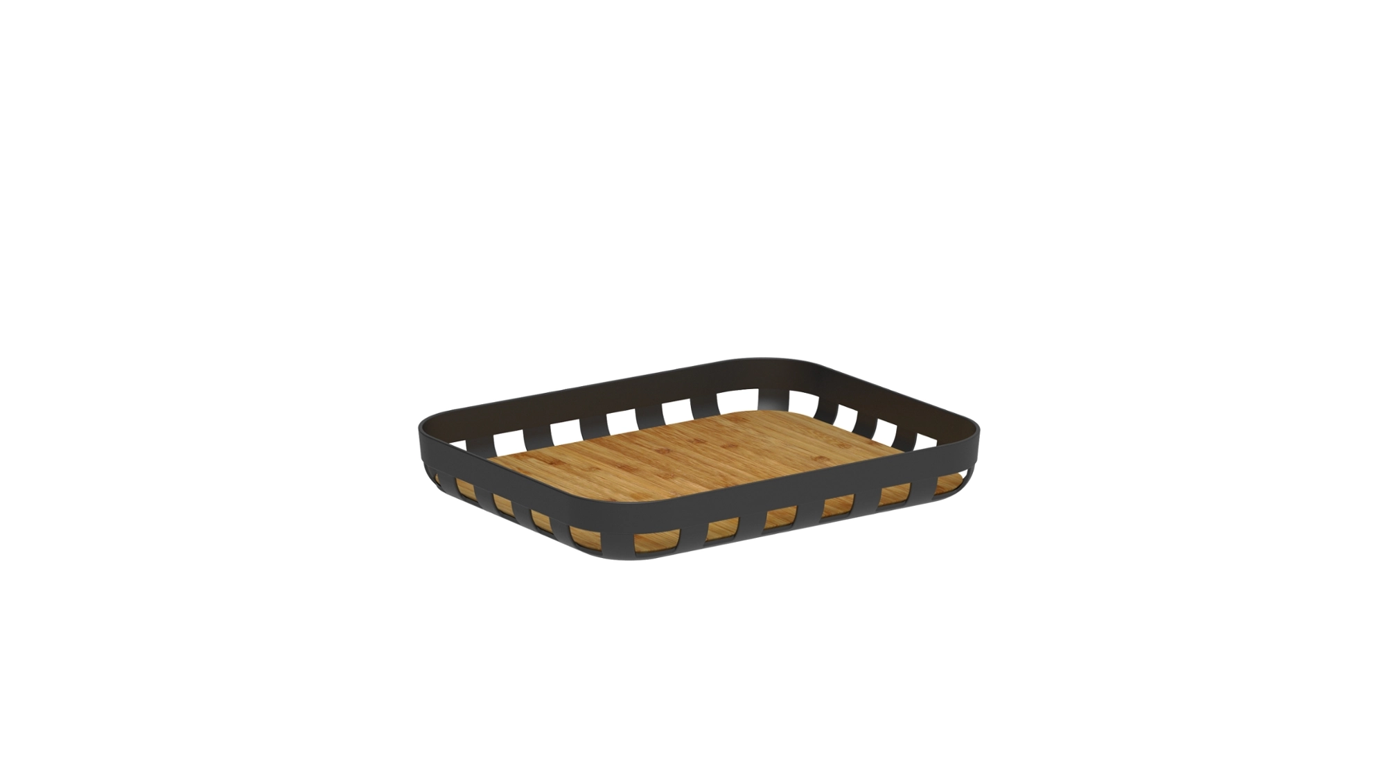 Bandeja Servir Lume Retangular Preta Bab3100ptf Martiplast
