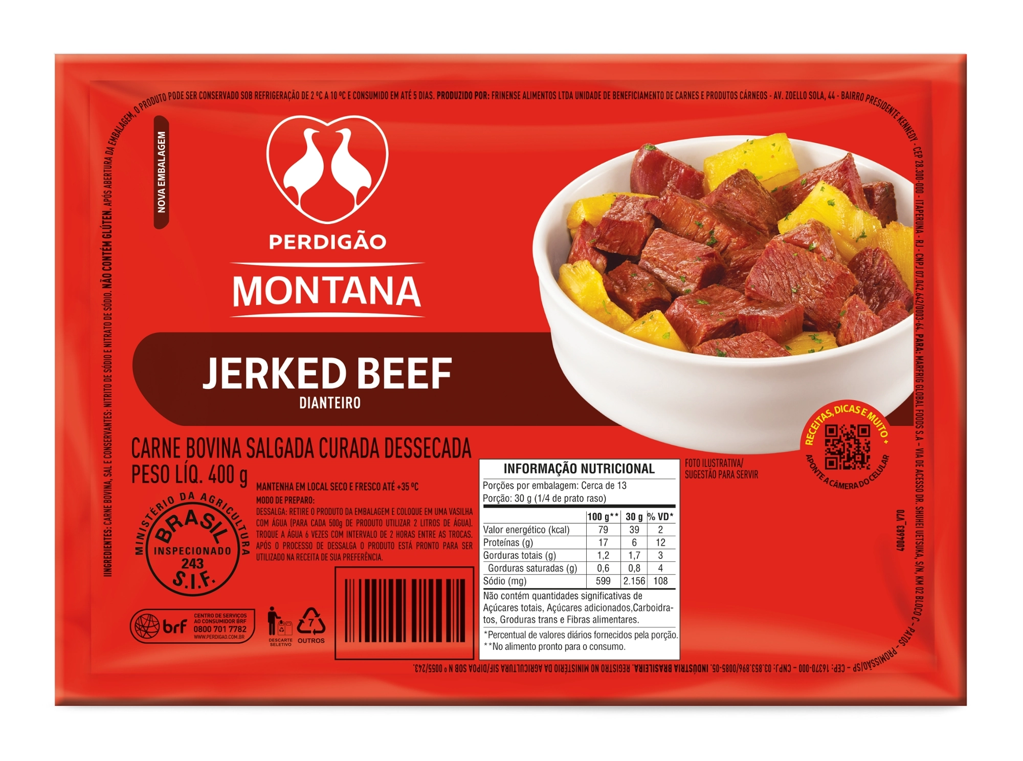 Jarked Beef Montana Perdigao 400g