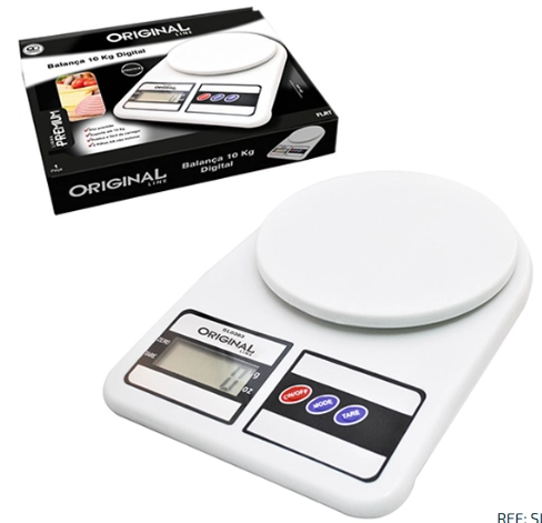 Balança Digital Branca Flat 10kg Original Line Premium
