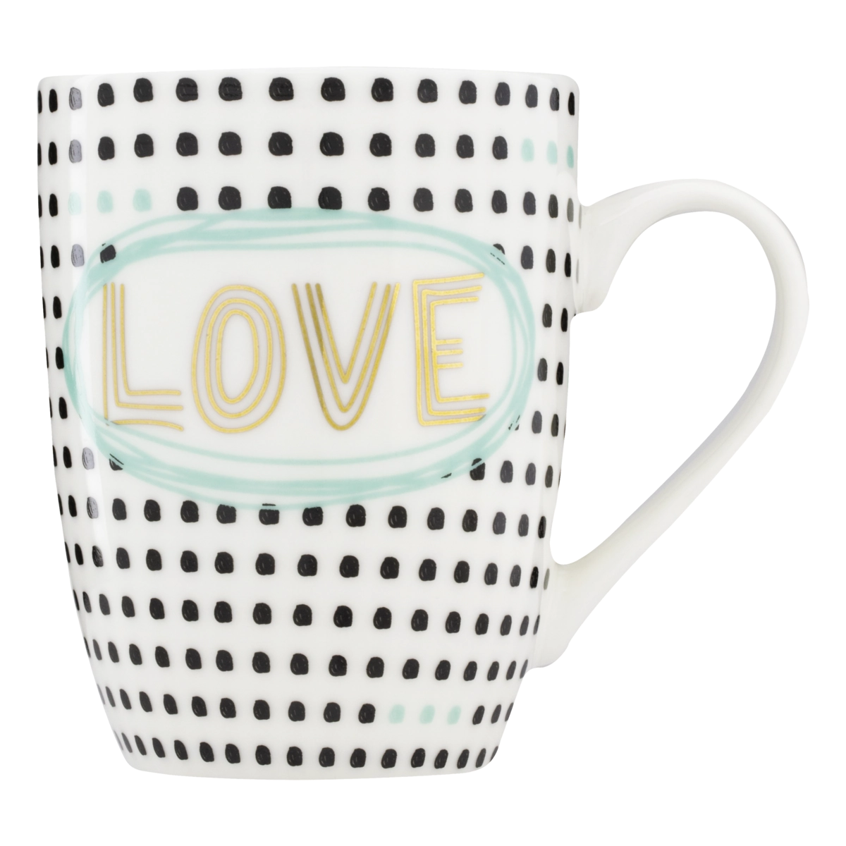 Caneca Porcelana Love Gold 320ml Yazi