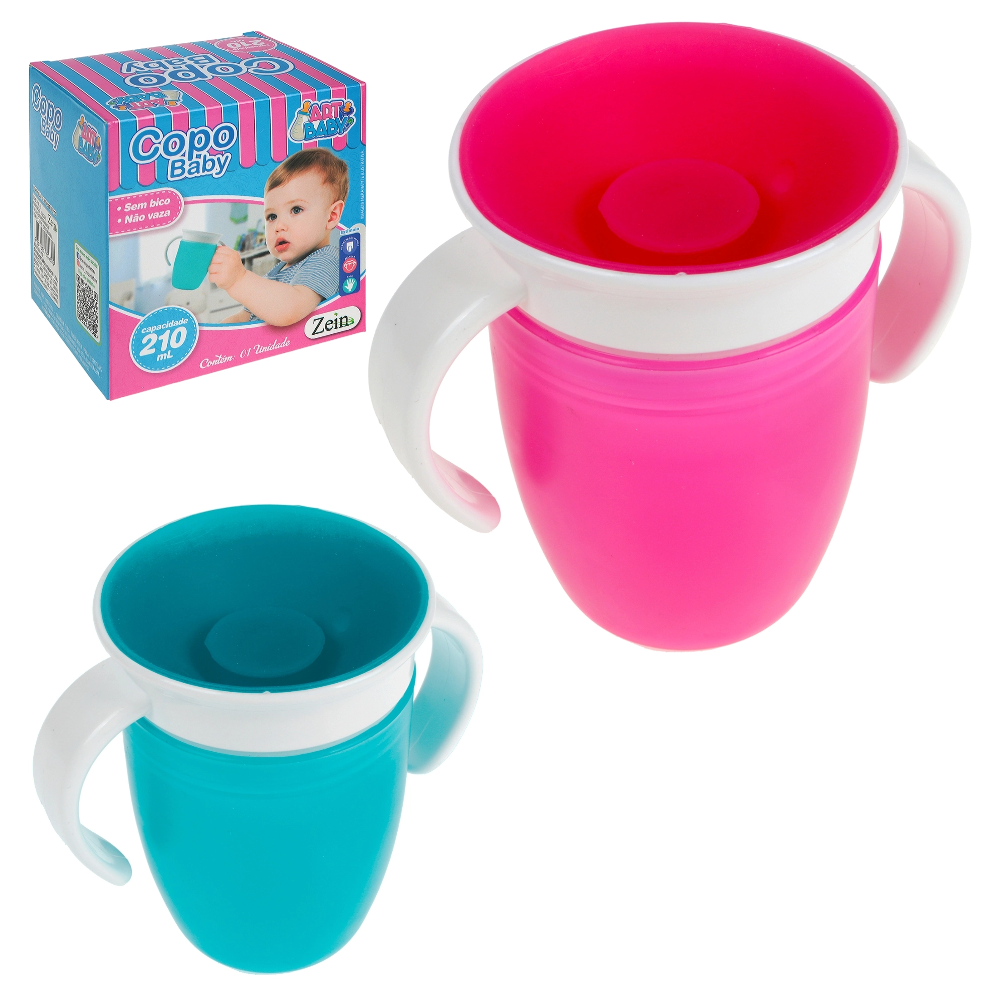 Copo Trein Art Baby 210ml Rosa